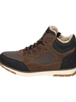 Schnürstiefeletten in schwarz/moro/moro/schwarz