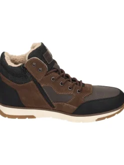 Schnürstiefeletten in schwarz/moro/moro/schwarz