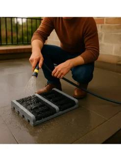 Schuhabstreifer in Grau/ Schwarz