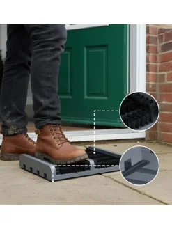 Schuhabstreifer in Grau/ Schwarz