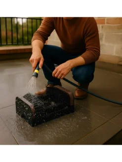 Schuhabstreifer in Schwarz/ Braun