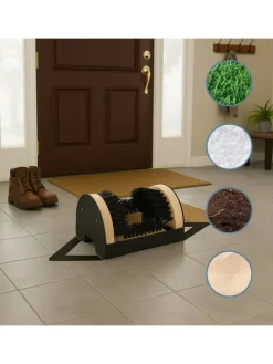 Schuhabstreifer in Schwarz/ Natur