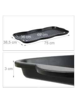 Schuhabtropfschale in Schwarz - (B)75x (H)3 x (T)38 cm