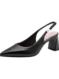 Slingpumps in BLACK LEATHER