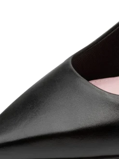 Slingpumps in BLACK LEATHER