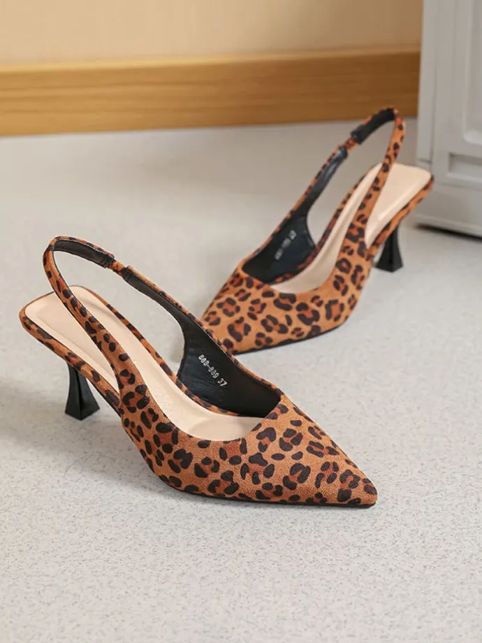 Slingpumps in Hellbraun/ Schwarz