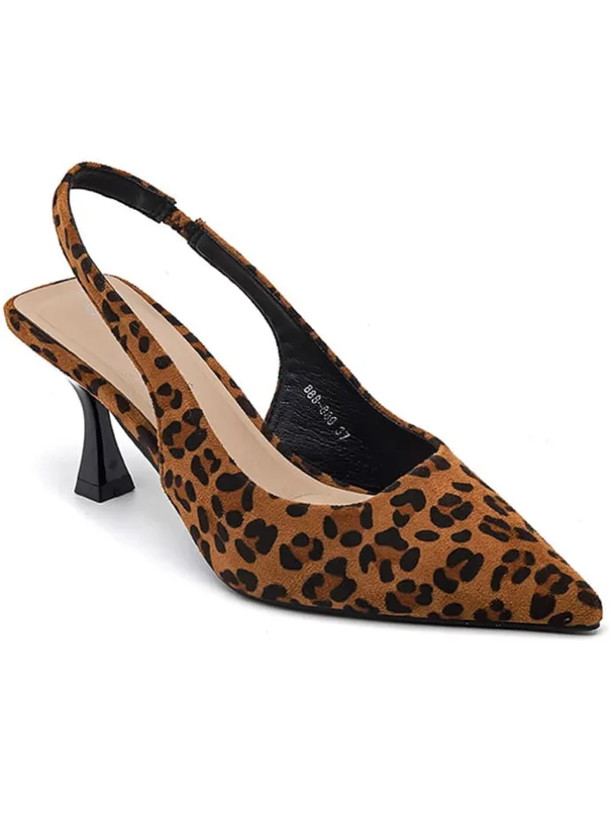 Slingpumps in Hellbraun/ Schwarz