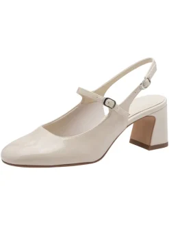 Slingpumps in IVORY PATEN