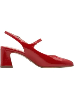 Slingpumps in RED PATEN