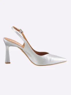 Slingpumps in silberfarben