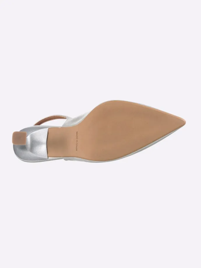 Slingpumps in silberfarben