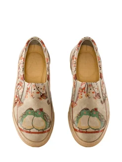 Slipper in Beige/ Bunt