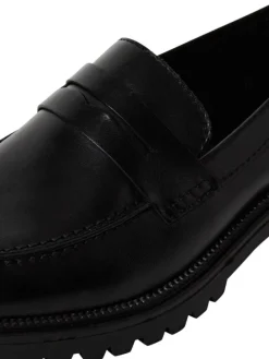 Slipper in BLACK LEATHER