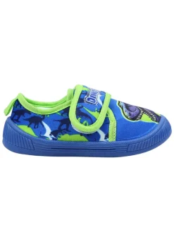 Slipper in Blau/ Grün