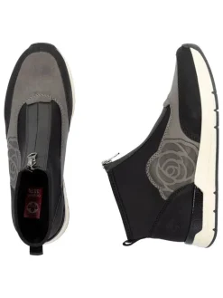 Slipper in Grau/ Schwarz