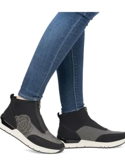 Slipper in Grau/ Schwarz