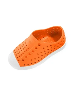 Slipper in Orange/ Weiß