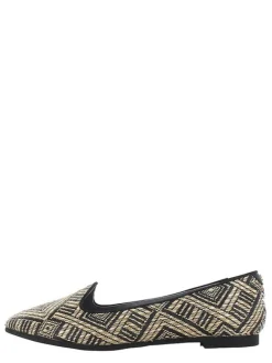 Slipper "Tula" in Schwarz/ Beige