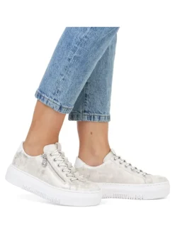 Sneaker in Beige/Gold