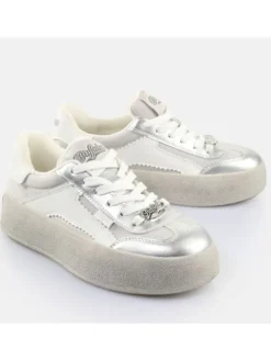 Sneaker Low Cajo in Silber/Weiß