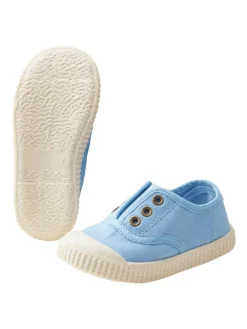 Sneaker uni in samtblau