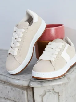 Sneakers in Beige/ Weiß