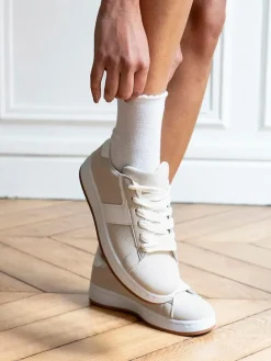 Sneakers in Beige/ Weiß