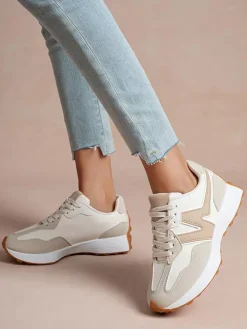 Sneakers in Beige/ Weiß