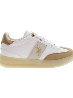 Sneakers in Weiß/ Hellbraun