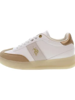 Sneakers in Weiß/ Hellbraun