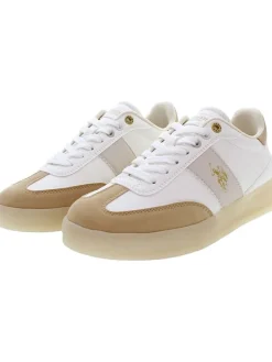 Sneakers in Weiß/ Hellbraun