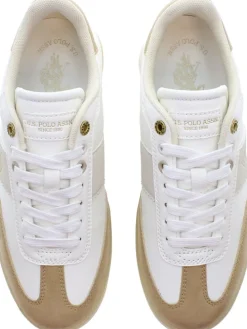 Sneakers in Weiß/ Hellbraun