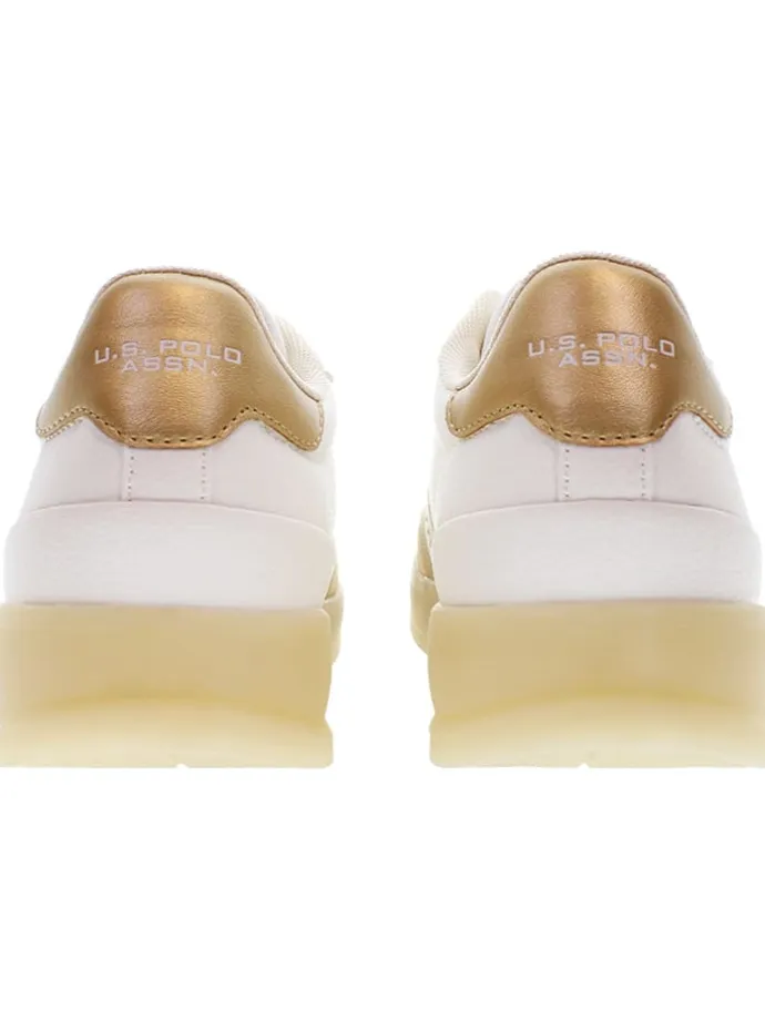 Sneakers in Weiß/ Hellbraun