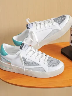 Sneakers in Weiß/ Silber