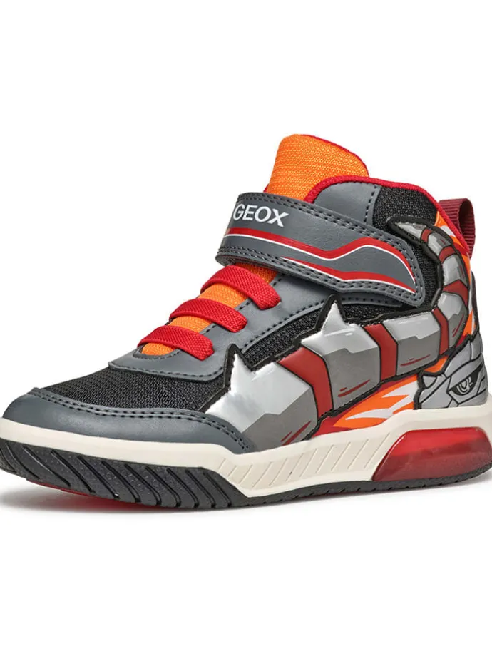 Sneakers "Inek" in Grau/ Rot