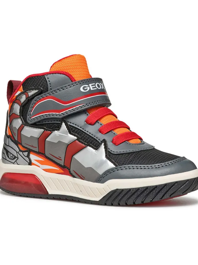 Sneakers "Inek" in Grau/ Rot