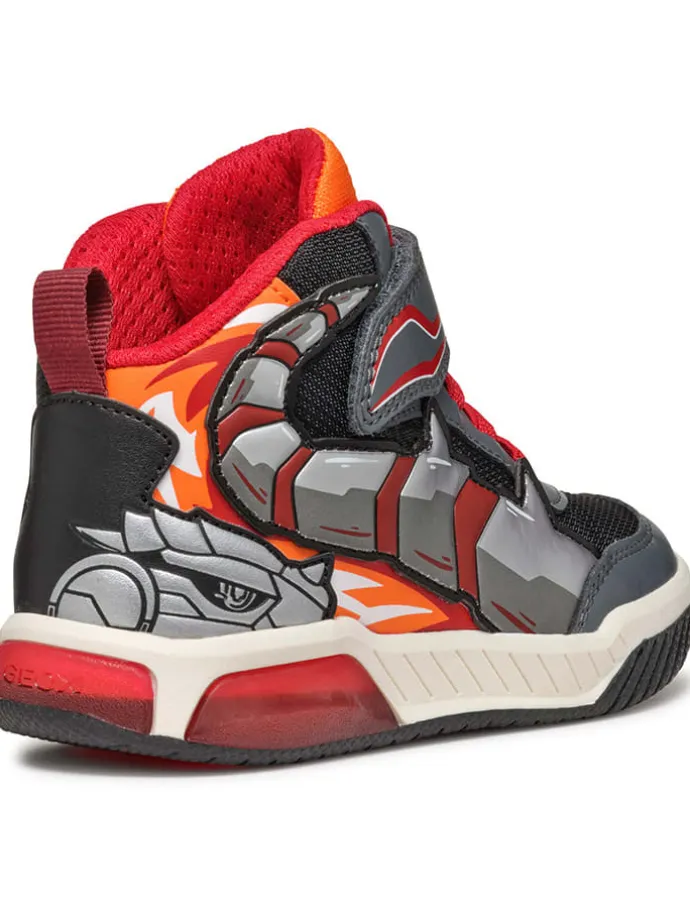 Sneakers "Inek" in Grau/ Rot