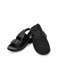 Softnappaleder Sandalen in schwarz
