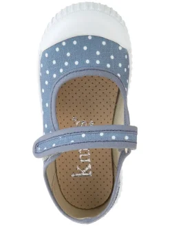 Spangenballerinas in Blau