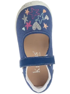 Spangenballerinas in Blau