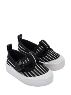 Spangenballerinas in Schwarz/ Weiß