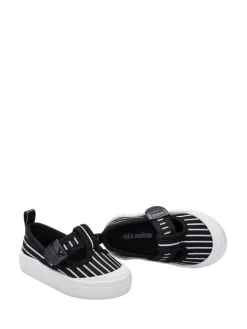 Spangenballerinas in Schwarz/ Weiß