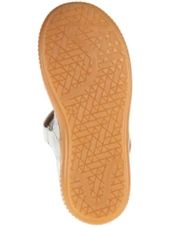 Spangenballerinas in Silber/ Weiß