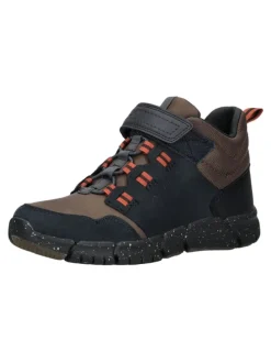 Stiefelette in Blau/Braun