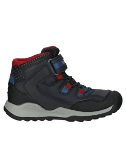 Stiefelette in Navy/Rot