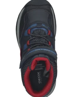 Stiefelette in Navy/Rot