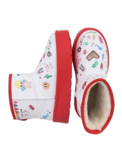 Stiefelette in Rot und Weiß