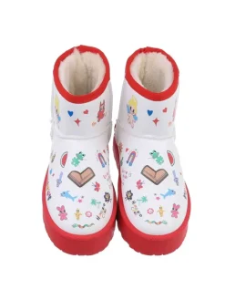 Stiefelette in Rot und Weiß
