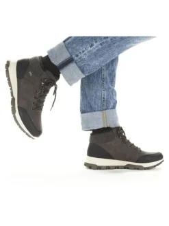 Stiefelette in Schwarz/Braun