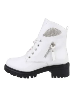 Stiefelette in Weiß und Schwarz